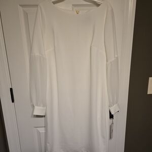 Calvin Klein White Long Sleeve Dress